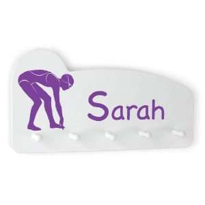  Personalized Swimming Medal Holder in White Everything 