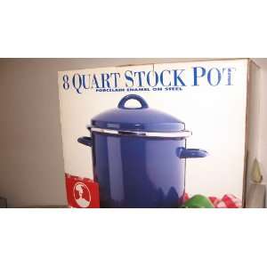  8 quart stock pot blue porcelain enamel on steel Kitchen 