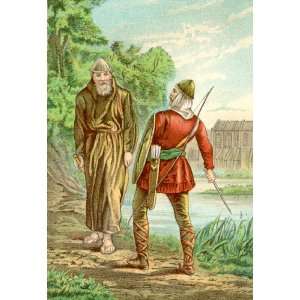  Friar Tuck and Robin Hood 24X36 Canvas Giclee
