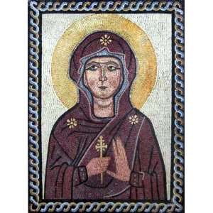    Beautiful Mary Icon Marble Mosaic Art Tile Wall: Home Improvement