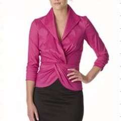 Tadashi Collection Wrap Taffeta Twist Top Plus Sizes  