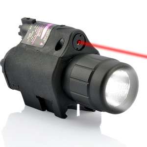 Tactical LED Flashlight with Red Laser Sight (Picatinny Rail Mount 