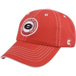  Georgia Bulldogs Red Broadside Adjustable Hat: Sports 