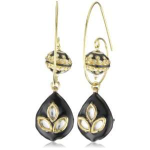  Taara Mughal Collection Black Meena Earrings: Jewelry
