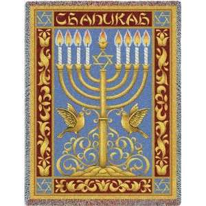  Hanukkah Menorah Tapestry Throw Blanket