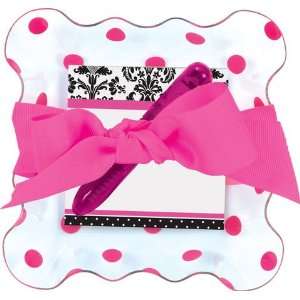  Brownlow Pink Polka Dot Clear Tray Notepad Set: Office 