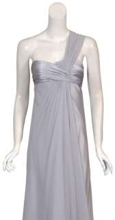 MARC BOUWER Silver Goddess Long Silk Gown Dress 4 NEW  