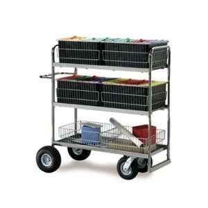    Long. Triple Decker Mail Cart With Baskets: Office Products