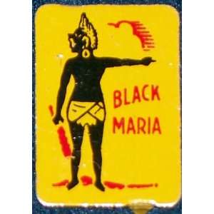 Unique Black Maria Tobacco Tin Lithograph Tag, 1920s 
