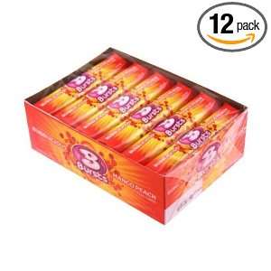 Bubblicious Bursts Mango Peach, 7 Count (Pack of 12)  