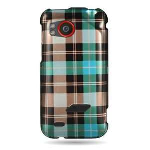 WIRELESS CENTRAL Brand Hard Snap on Shield With BLUE CHECKERED PLAID 
