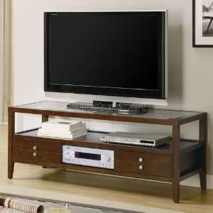   Furniture Casual TV Console with Glass Top 720050 Furniture & Decor