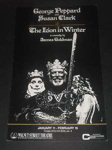 The Lion in Winter GEORGE PEPPARD & SUSAN CLARK Poster  