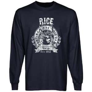  Rice Owls The Big Game Long Sleeve T Shirt   Navy Blue 
