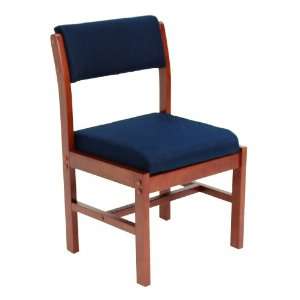    Regency Seating Leg Base Side Chair, Cherry/Blue: Home & Kitchen