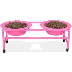  Pets Cat/Puppy Double Diner Stand w/ 8oz Stainless Steel Bowls 