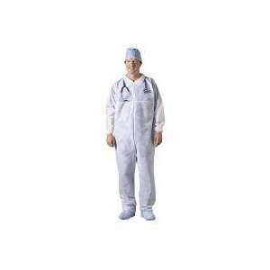 Busse Fluid Resistant Polypropylene Coveralls, White, X Large, Box of 