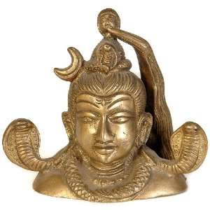  Lord Shiva Bust   Brass Sculpture