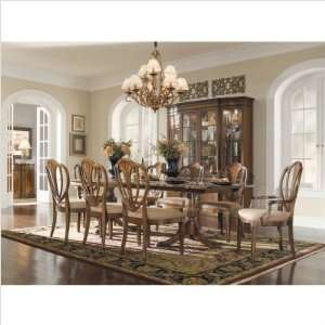 Bundle 77 Kentwood Double Pedestal Dining Table with Shield Back 