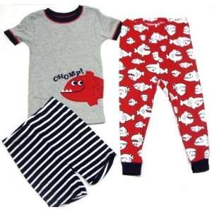   Red, White & Blue Smiling Fish Pajama Set   2 Toddler (2t): Baby