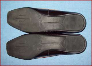   RALPH LAUREN SHOES BLACK AND BROWN PATENT LEATHER FLATS LOAFERS  