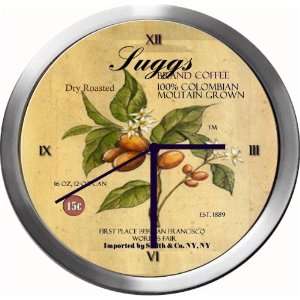  SUGGS 14 Inch Coffee Metal Clock Quartz Movement: Kitchen 