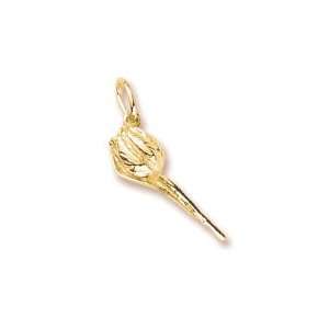  Rembrandt Charms Tulip Charm, 10K Yellow Gold: Jewelry