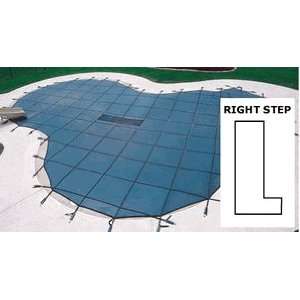 20 X 40 RECT. SOLID SAFETY COVER W MESH PANEL & 4 X 8 STEP SECTION 