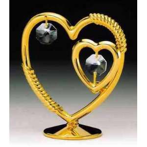  Heart 24k Gold Plated Swarovski Crystal Figure: Home 