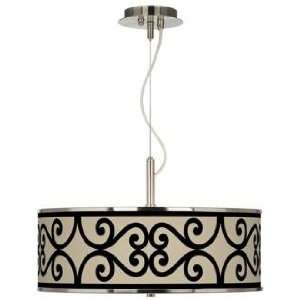  Cambria Scroll Giclee Glow 20 Wide Pendant Light: Home 
