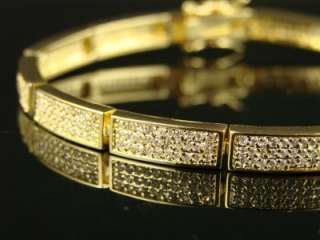 NEW!!! ICY MENS YELLOW GOLD FINISH HIP HOP BRACELET  