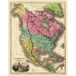    NORTH AMERICA/BRITISH CANADA/MEXICO/U.S.A MAP 1839