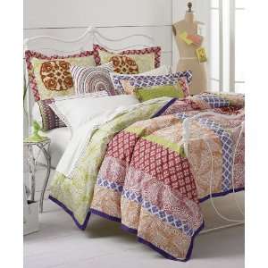  Style&co Delhi Embroidered Color Dots Twin Sheet Set: Home 