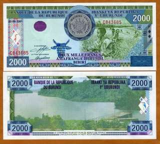 Burundi, 2000 (2,000) Francs, 2001, P 41 (41a), UNC  