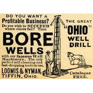  1890 Ad Bore Ohio Well Drill Oil Loomis Nyman Tiffin 