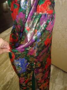 OSCAR DE LA RENTA LUXURY FAB LIGHT JEWEL TONES BROCADE TOP LONG SKIRT 