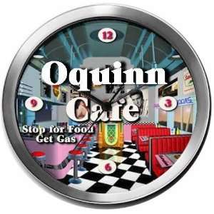  OQUINN 14 Inch Cafe Metal Clock Quartz Movement Kitchen 