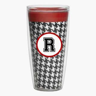 Hounds Tooth/Red Stripe 16 oz Insulated Beverage Tumbler w/Monogram 