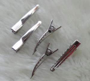 32mm Silver Prong Metal Hair Alligator Clip 50PC/F106  