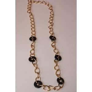  Gold Filled Chain Necklace with Black Stones Everything 
