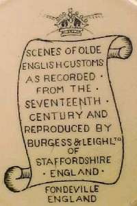 Vintage THE STOCKS OLDE ENGLISH CUSTOMS PLATE Burgess & Leigh