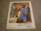 1980 BVD Mens Blue Underwear Ad Cowboy Shaving