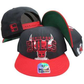  Chicago Bulls Black/Red Big Logo Snapback Adjustable 