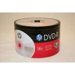  HP 16x 4.7GB 120 Minute DVD R Media 50 Piece Spindle 