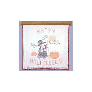   Halloween Witch Wall Quilt   Stamped Cross Stitch Kit: Home & Kitchen
