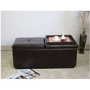   Acme 05607 Marin Bycast Storage Ottoman with Two Trays: Home & Kitchen