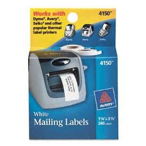   Labels, 1 1/8 x 3 1/2, White, Two Rolls of 130 per Box: Electronics