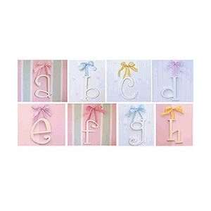   Hanging Letter with Ribbon Pink w/ Brown Stitching Y