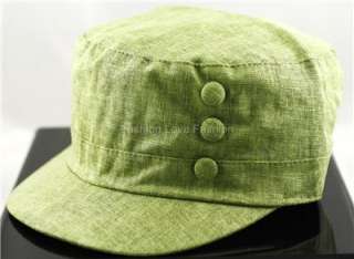 COTTON SOLID CADET MILITARY GOLF CAP HAT W/BUTTONS  