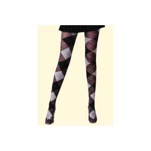    Argyle Tights Brown, Black and White By Music Legs 